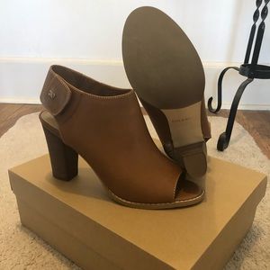 Cole Haan open toed booties w/ Velcro strap